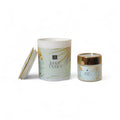 Candle with 'Inner Peace' packaging on a white background