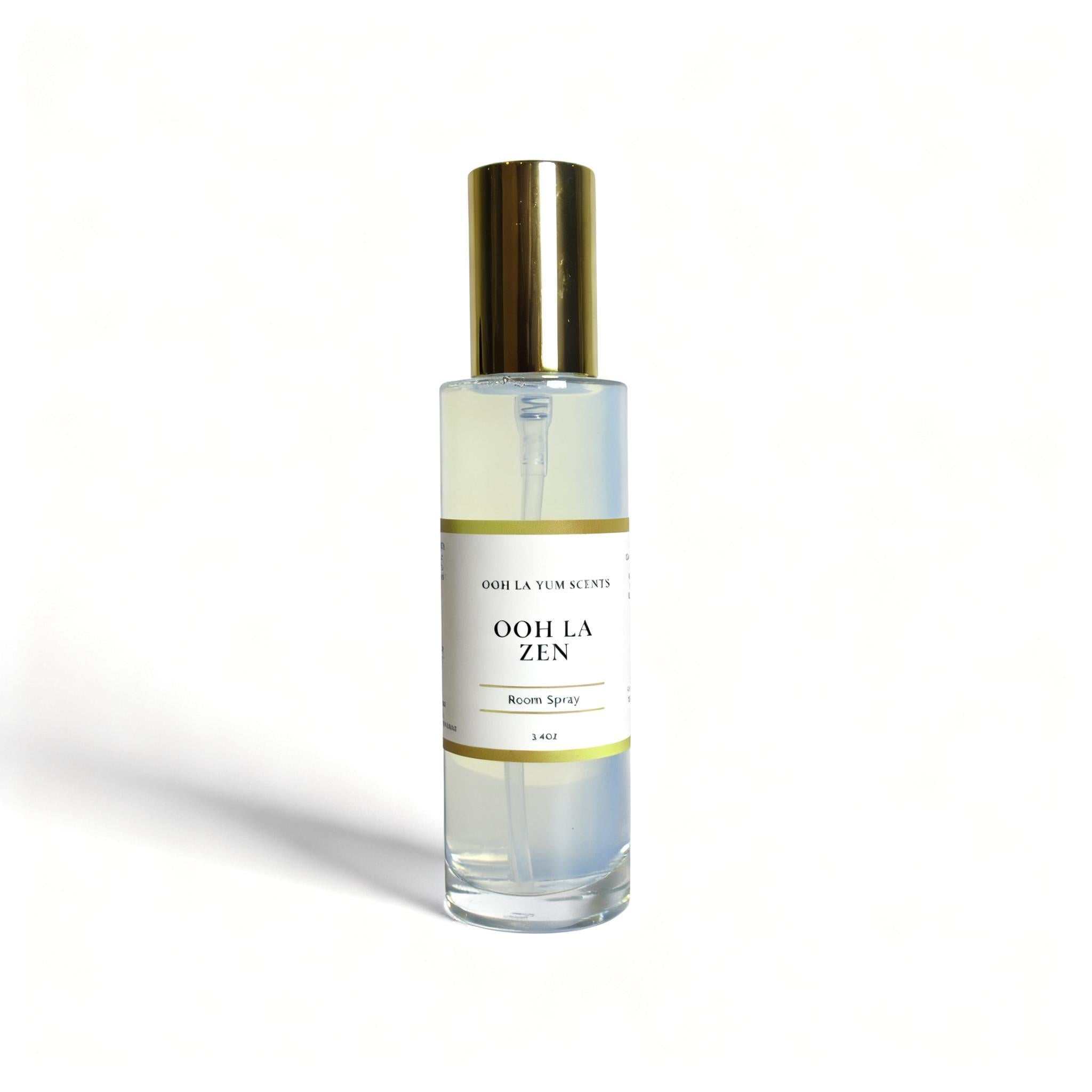 Ooh La Zen room spray bottle on a white background